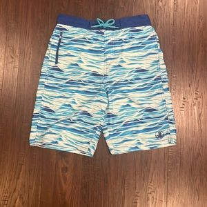 Body glove water striped design drawstring lined boys swimsuit bottoms- 14/16